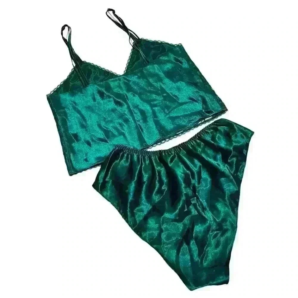 Vintage Victorias Secret Gold Label Cami Panties Satin Lace Set Second Skin - Picture 2 of 7